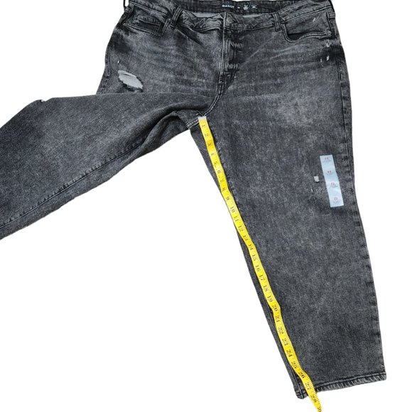 Old Navy High Rise OG Straight Leg Distressed Cotton Stretch Stone Wash Denim 22 - Picture 6 of 8